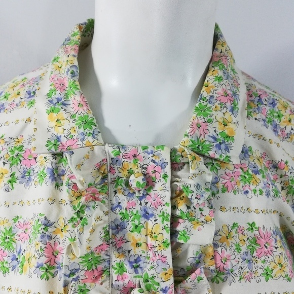 Vintage 60s 70s Mod Floral Dress Size L? - Picture 5 of 8